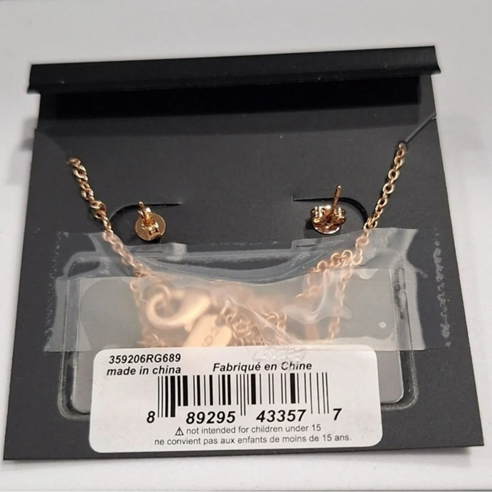Coach Rose Gold Necklace and Earring Set - Picture 6 of 6